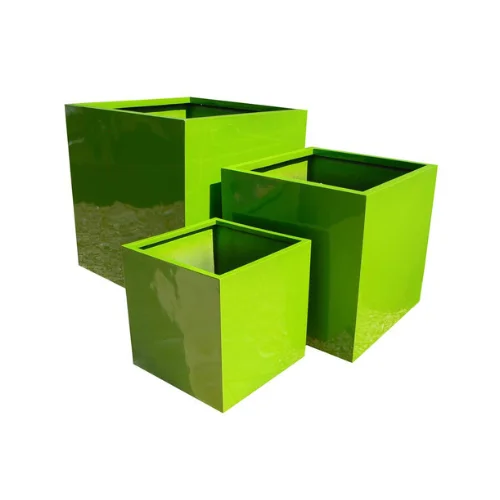 From Vietnam Cement Style Home Decoration Rectangular Shape Fiberglass Planter Garden Pots Set 4 Pieces Flower Pots & Planters