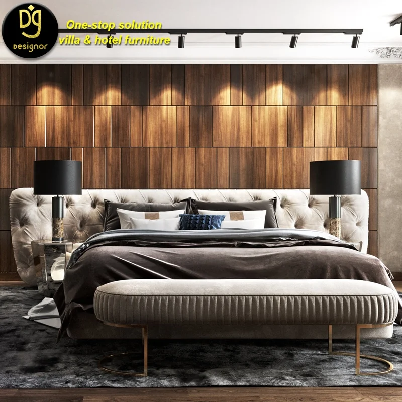 Роскошная мебель DG в итальянском стиле, Современная промышленная деревянная мебель королевского размера для спальни, набор мебели для отеля, мебель для спальни