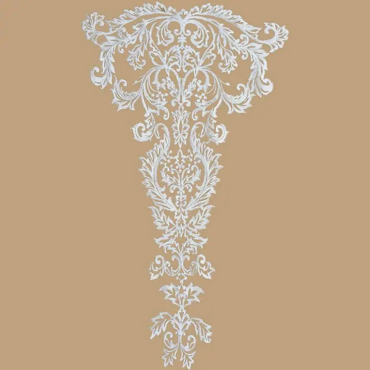 Extra large size lace applique flower floral corded for wedding party dress back decals accessories skirt with cloth
