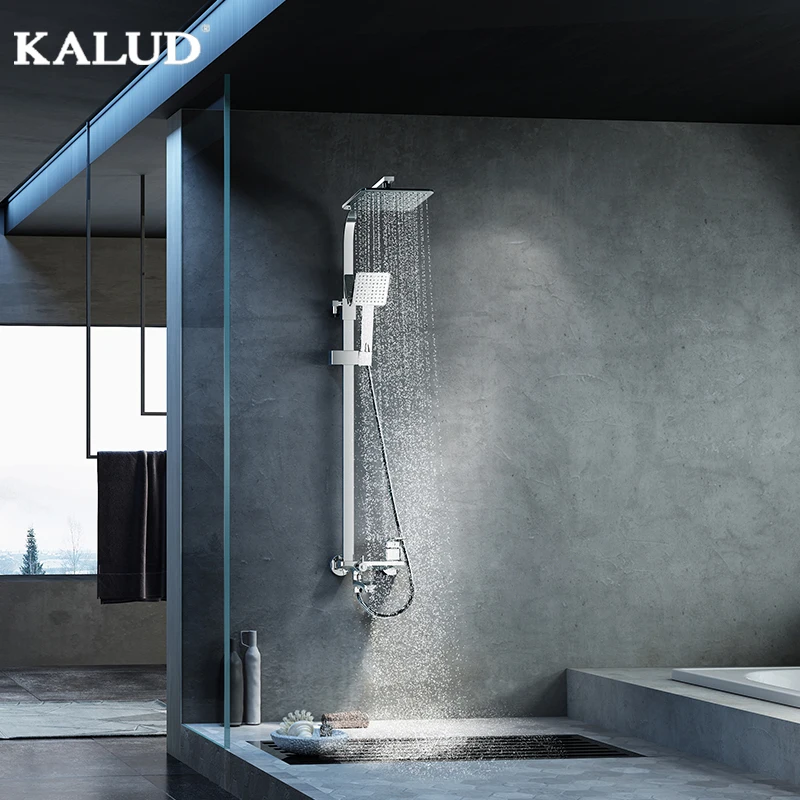 K2337 Chrome Plated Bathroom Shower Brass Modern Shower Faucet Set Wall Mounted Rain Shower Set Faucet