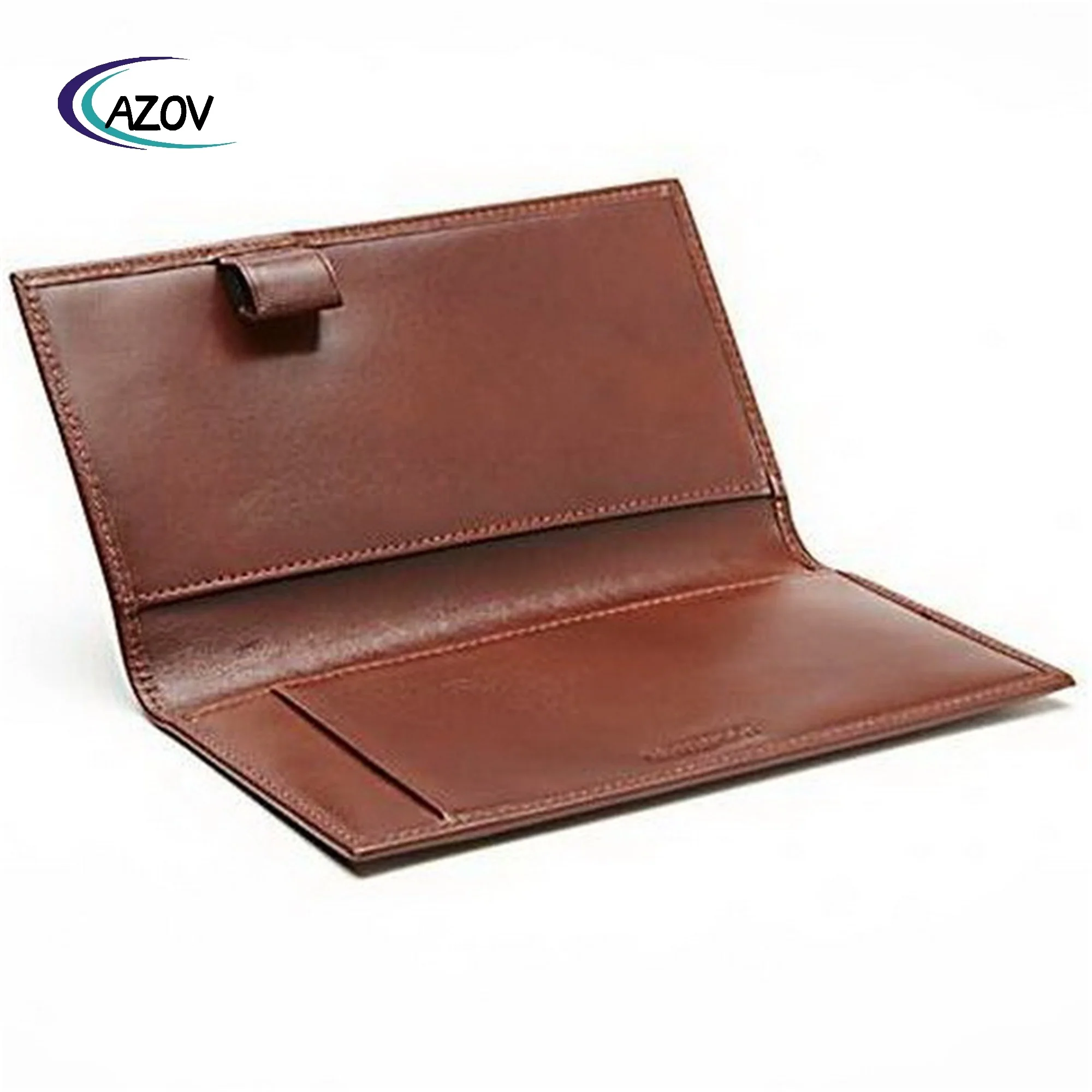 Top quality deluxe brown leather cheque book cover