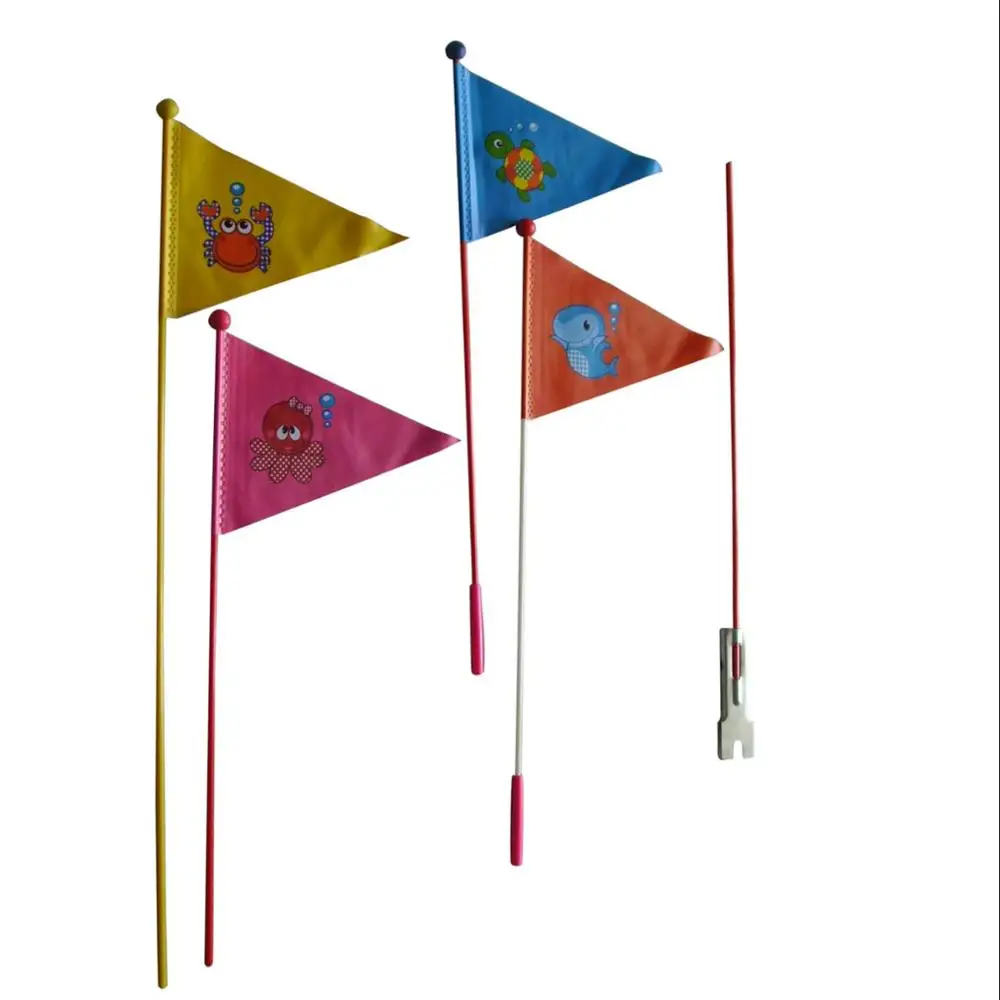 tear-resistant waterproof orange safety flag height adjustable heavy duty fiberglass pole