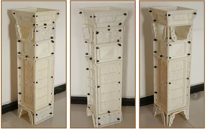 Reazone 2022 New Design Concrete rail mold Casting in place double round Baluster balustrade plastic concrete Mold