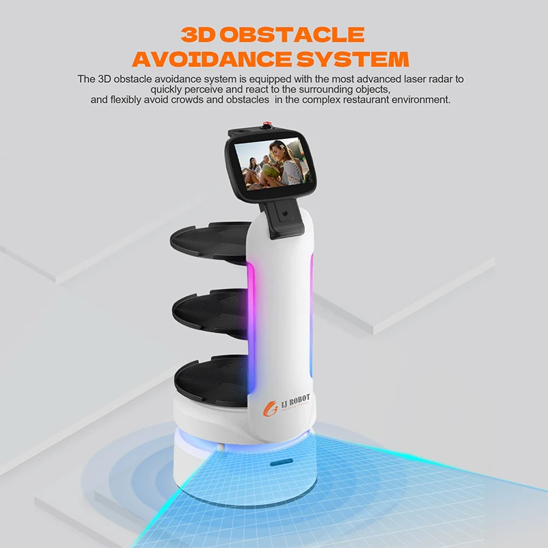 Actively avoid obstacles New Style Smart Service Delivery Robot for Restaurant Office