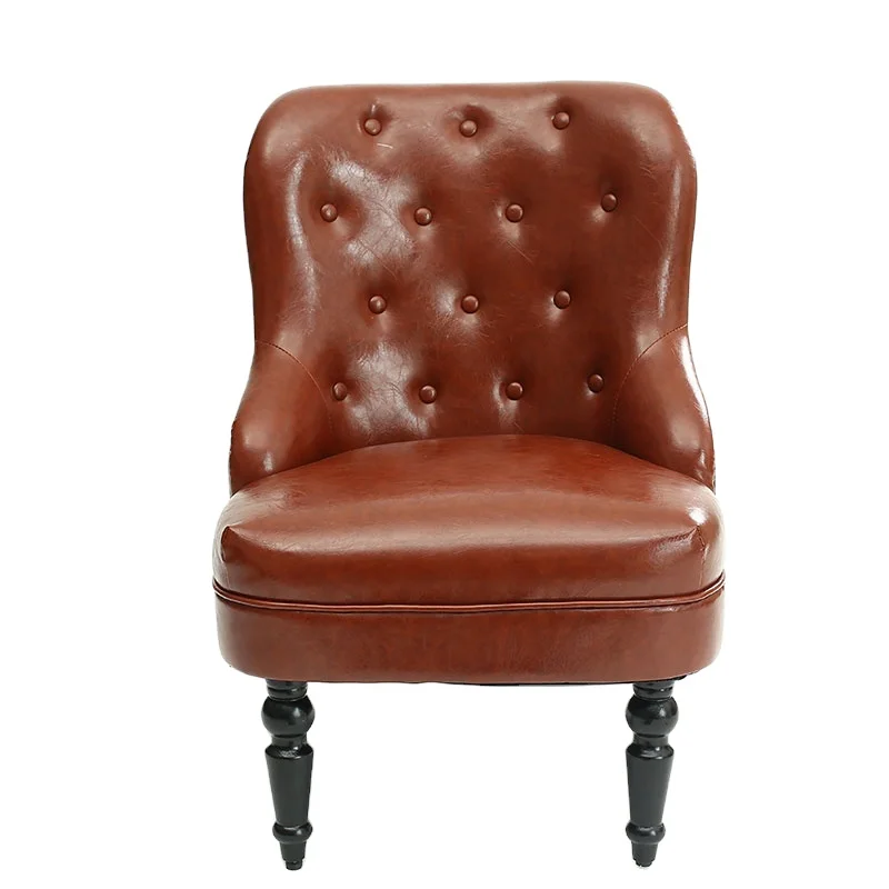 Living Room furniture Single Sofa Curved Back Modern Leisure Chair Print Fabric Accent Chair