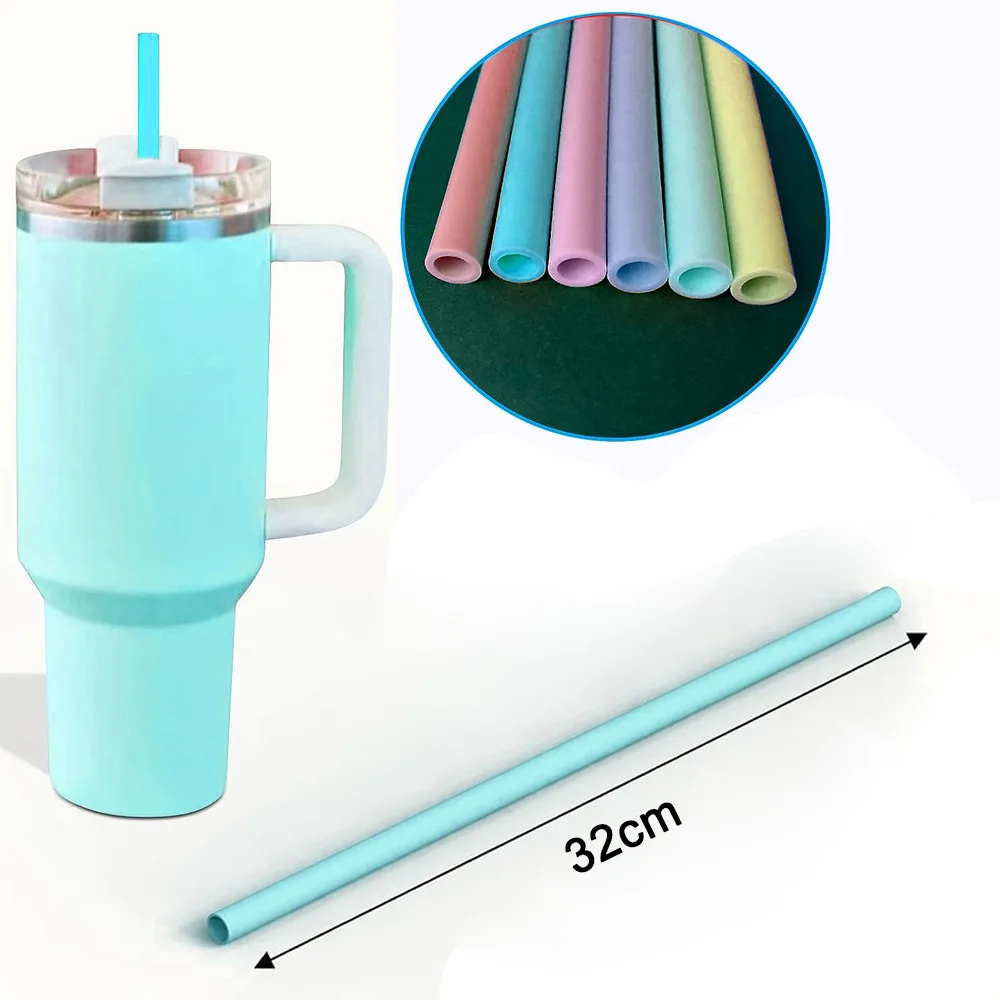 Reusable Food Grade Silicone Straw Replacement For Stan ley 40oz Adventure Travel Tumbler Cup Water Jug