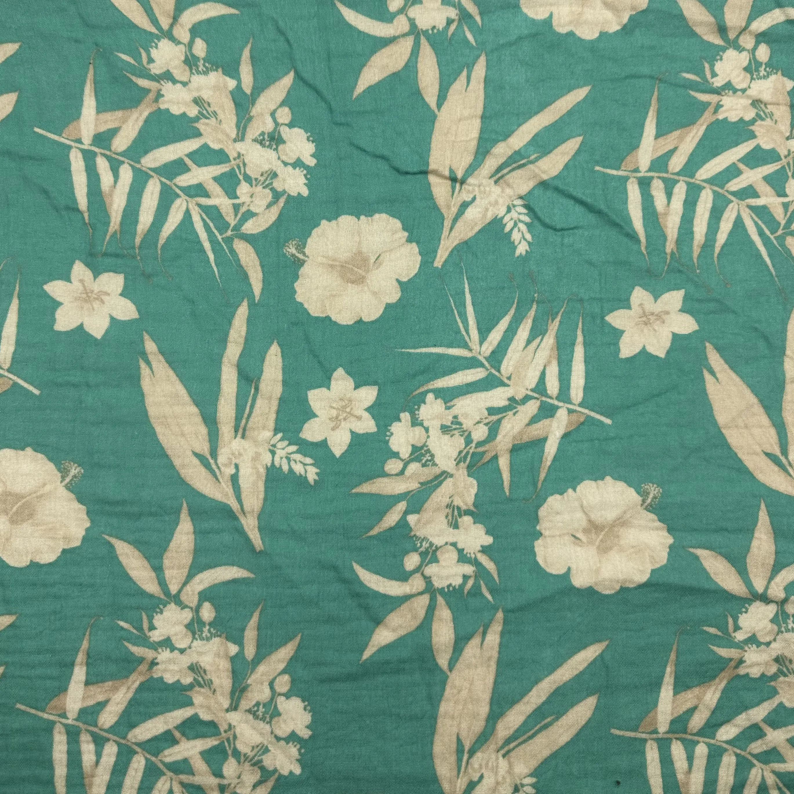 Factory breathable 100% organic cotton double crepe digital printed pattern fabric for women dress