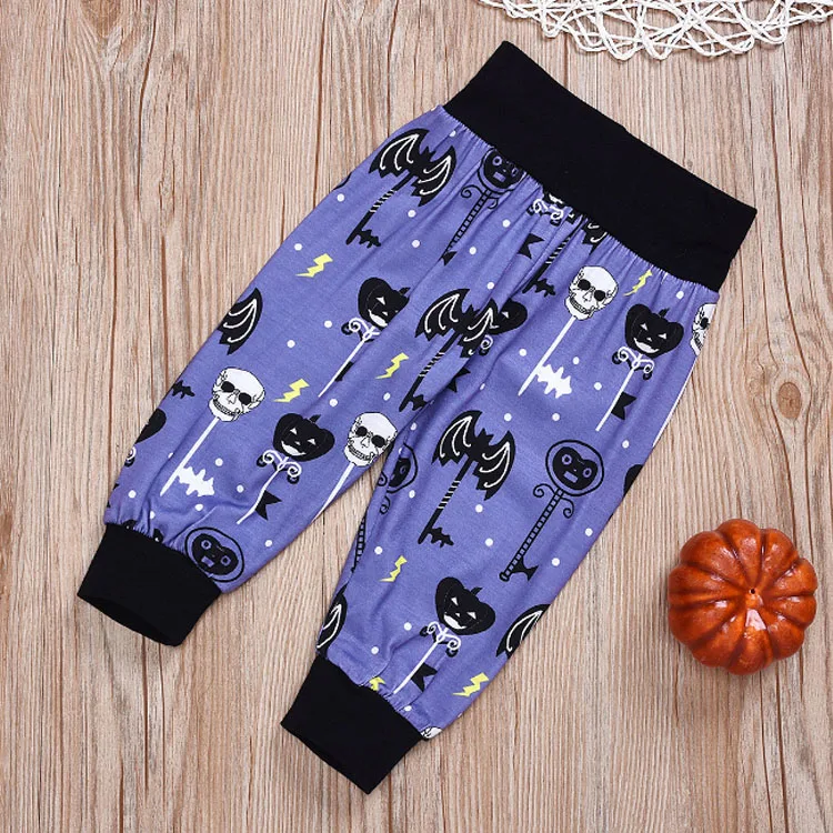 baby boy halloween romper letter long sleeve top cartoon ghost print pants 2 piece set