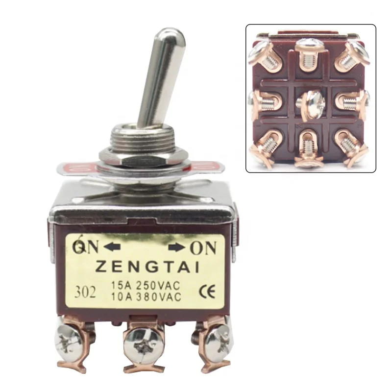 Zengtai 302 на 2 позиции 9 pin латунный Мини Замок тумблер для
