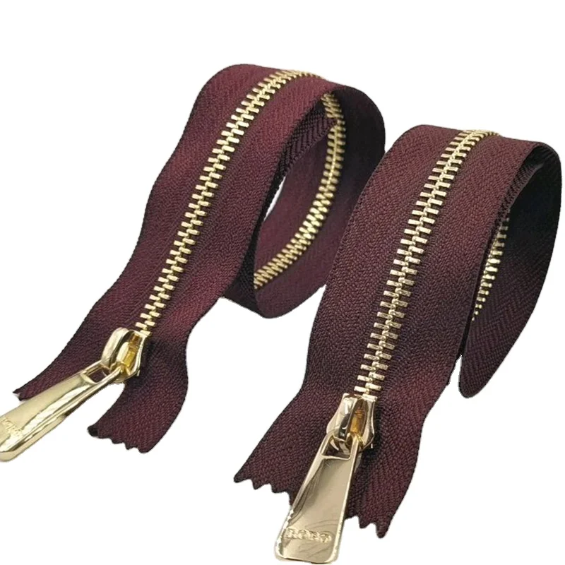 
8# Zippers Set Y Teeth Double Dot China Supplier Buy Custom Gold Metal Open End In Bulk Long Tape Rolls By The Yard For Jackets 