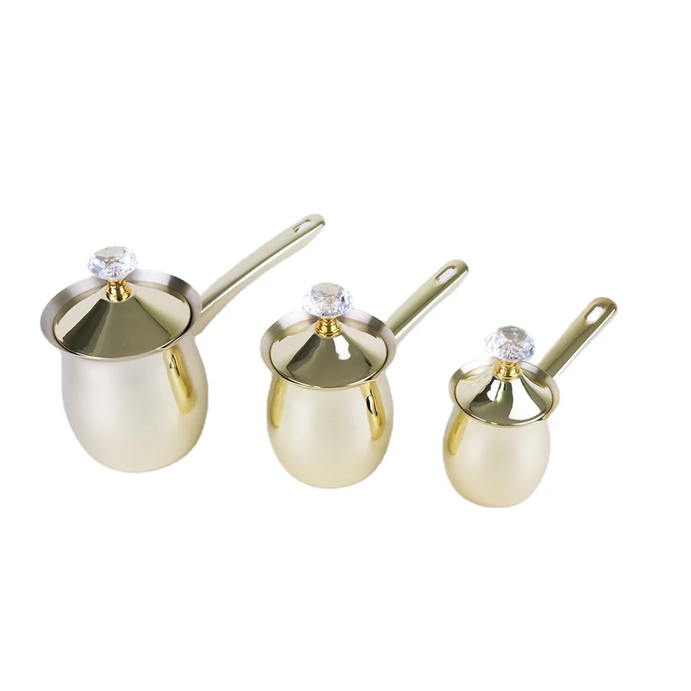 Turkish Greek Arabic Coffee Pot Stainless Steel Stovetop Coffee Maker Cezve Ibrik With Handle Coffee Maker Boiler With Spout
