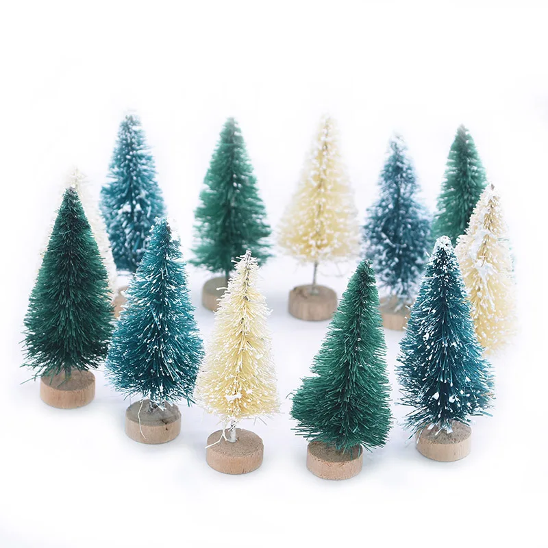 Multi-size Mini Small Christmas Tree Fake Pine Trees DIY Xmas Photo Prop For Christmas Party Table Decoration New Year Decor