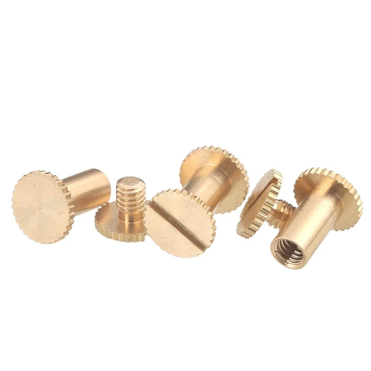 Copper Plated Male And Female Screw Account Book Butt Side Lock Screw Nut Album Stainless Steel Chicago Screw Double Cap Rivet