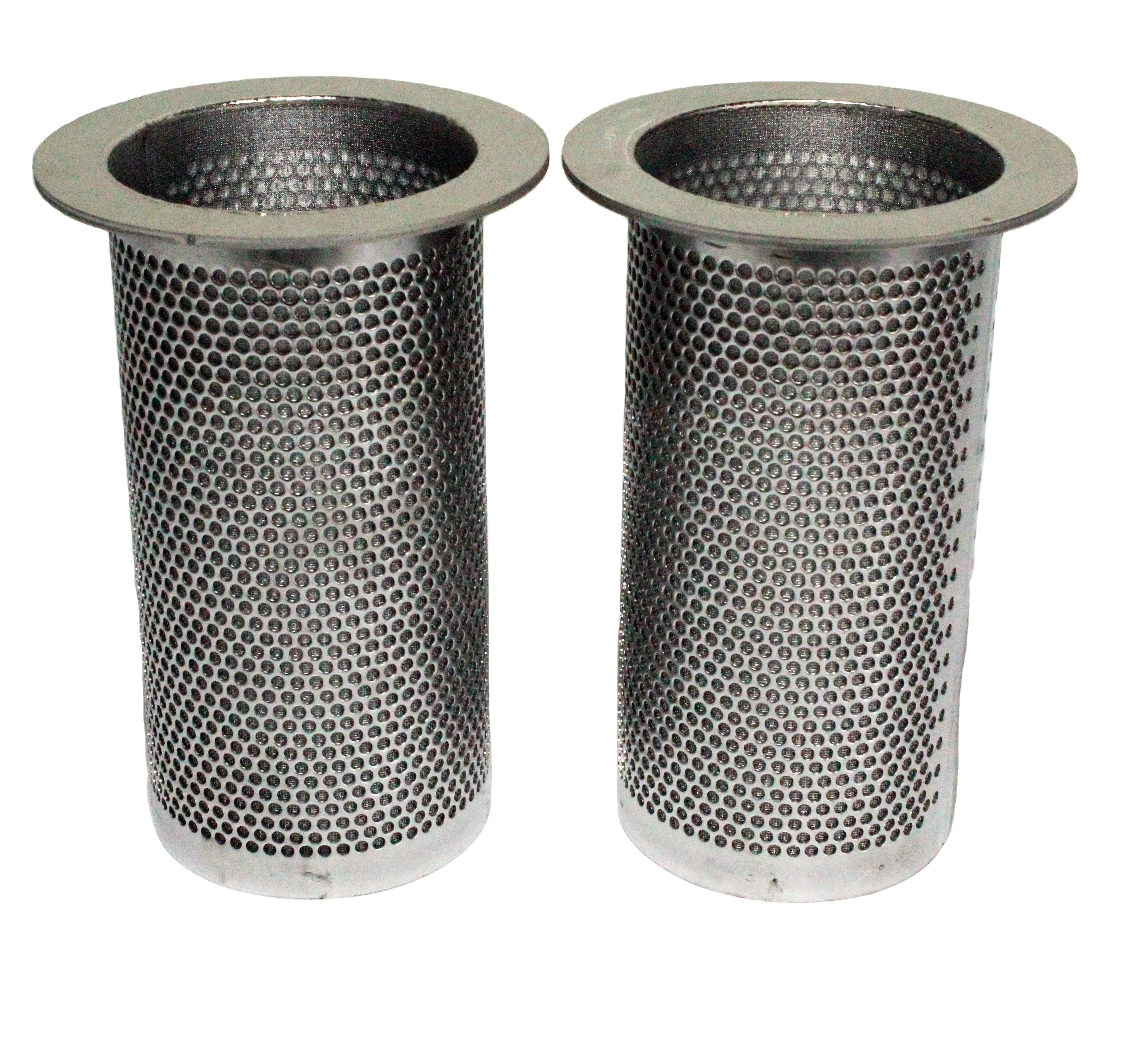 Stainless steel perforated plate screen, cylindrical filter tube, industrial mechanical filter, inner mesh filter element