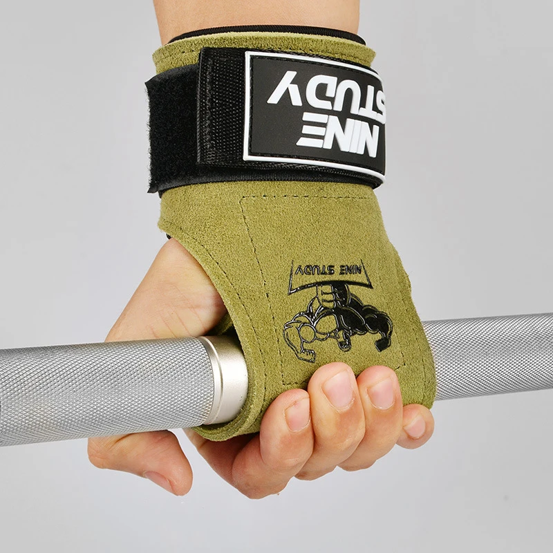 High Quality Adjustable Gymnastics Weightlifting Hand Grips Bodybuilding Wrist Palm Guard Leather Gym Gloves With Straps