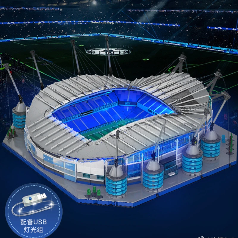 C66022W Mancity Etihad Stadium Model Building Blocks Sets DIY Assembling Architectural Construction Bricks Toys