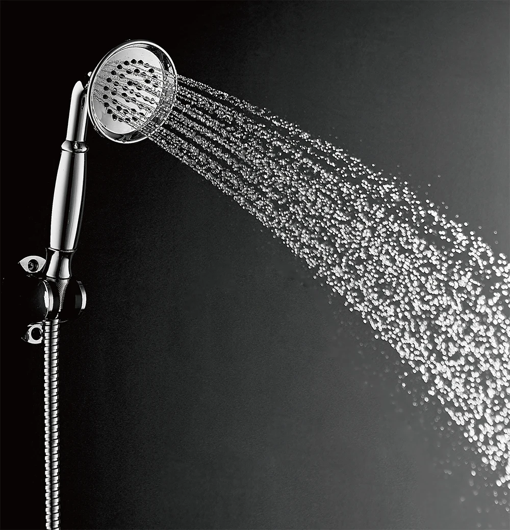 1F1218ABS-CP single function  shower head and hose set antique telephone shower shower set for bathroom