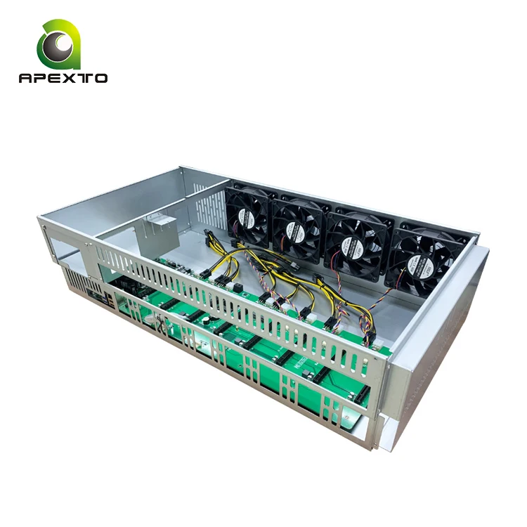 Apexto New stock 847 B85 CPU GPU rig with original 1800W APW7 PSU GPU case