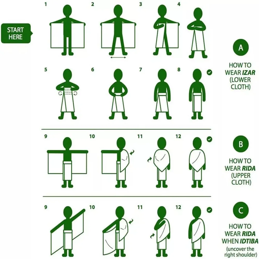 Factory direct selling hajj and umrah ihram hajj towel Ehram Set for Umrah