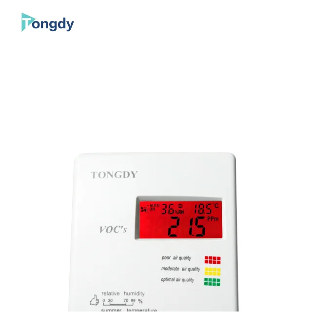 TVOC Indoor Air Quality temperature humidity monitor/TVOC meter  3 color backlit LCD buzzer alarm CE