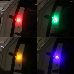 Car Led Door Open Strobe Warning Light 3 Leds Anti Rear-end Collision Safety Lamp Wireless Magnetic Induction Flash Signal Light