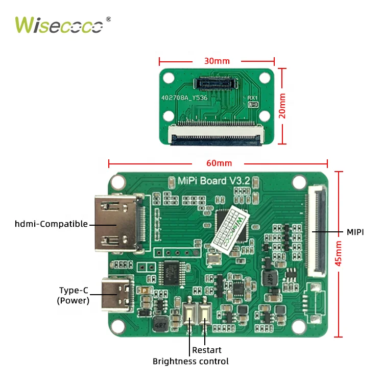 High Brightness LCD Modules 5.5 Inch FHD Display Screen Orange Raspberry pi IPS Display Panel Driver Board 1500nits Outdoor Use