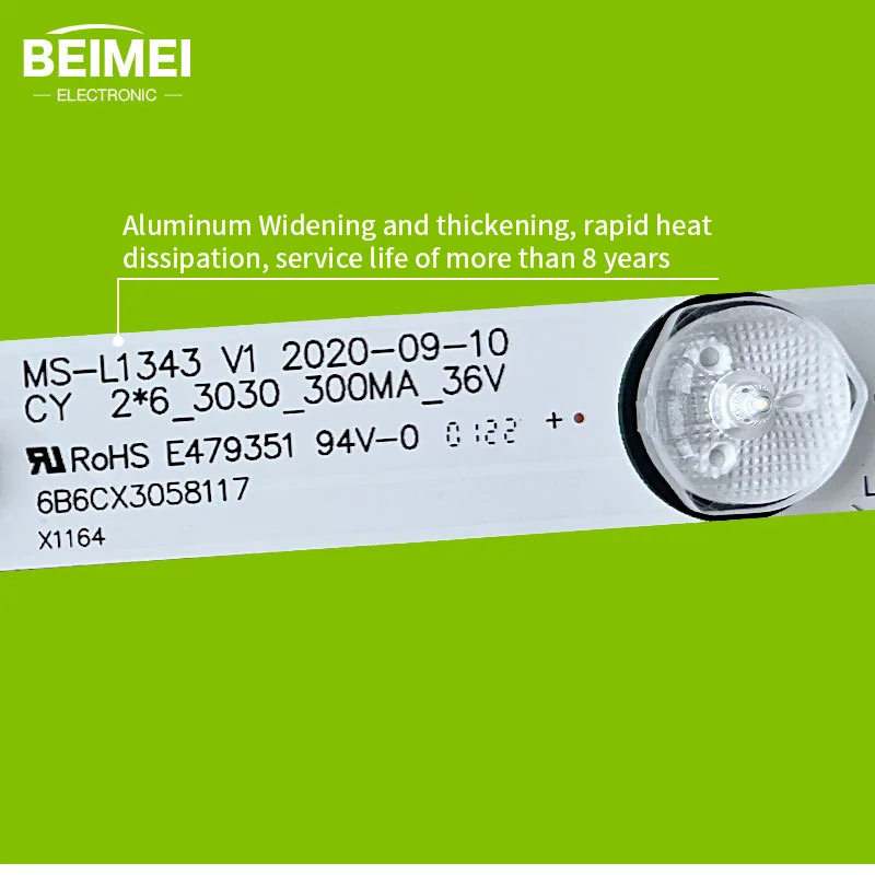universal 32inch tv backlight hard strip 6 leds(6v) for MS-L1343-v2 L.D32061330-081AS-M MS-L2202 V2 MS-L1343 2pieces/set