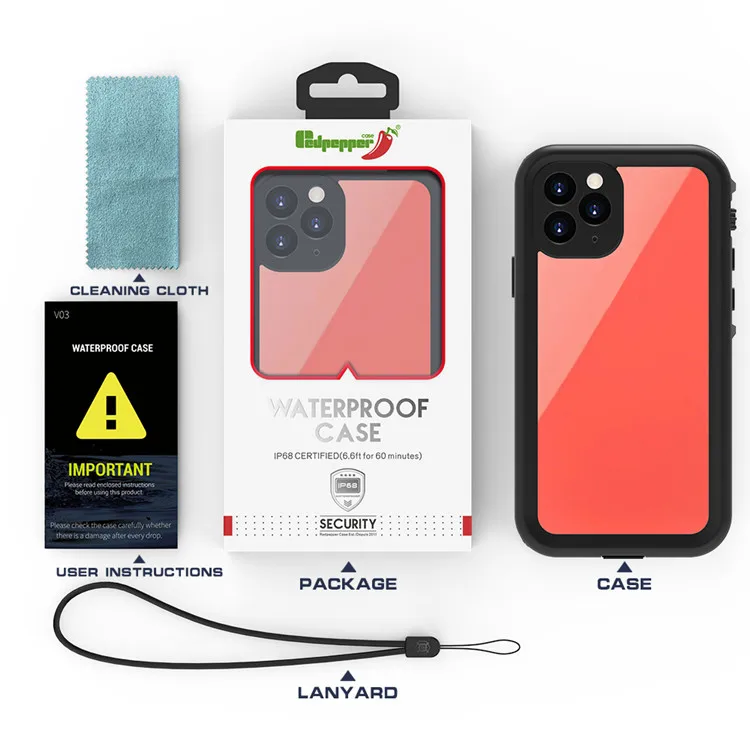 
Free shipping tpu pc shockproof phone case IP68 waterproof phone case for iPhone X XR XS MAX 11 11PRO MAX 