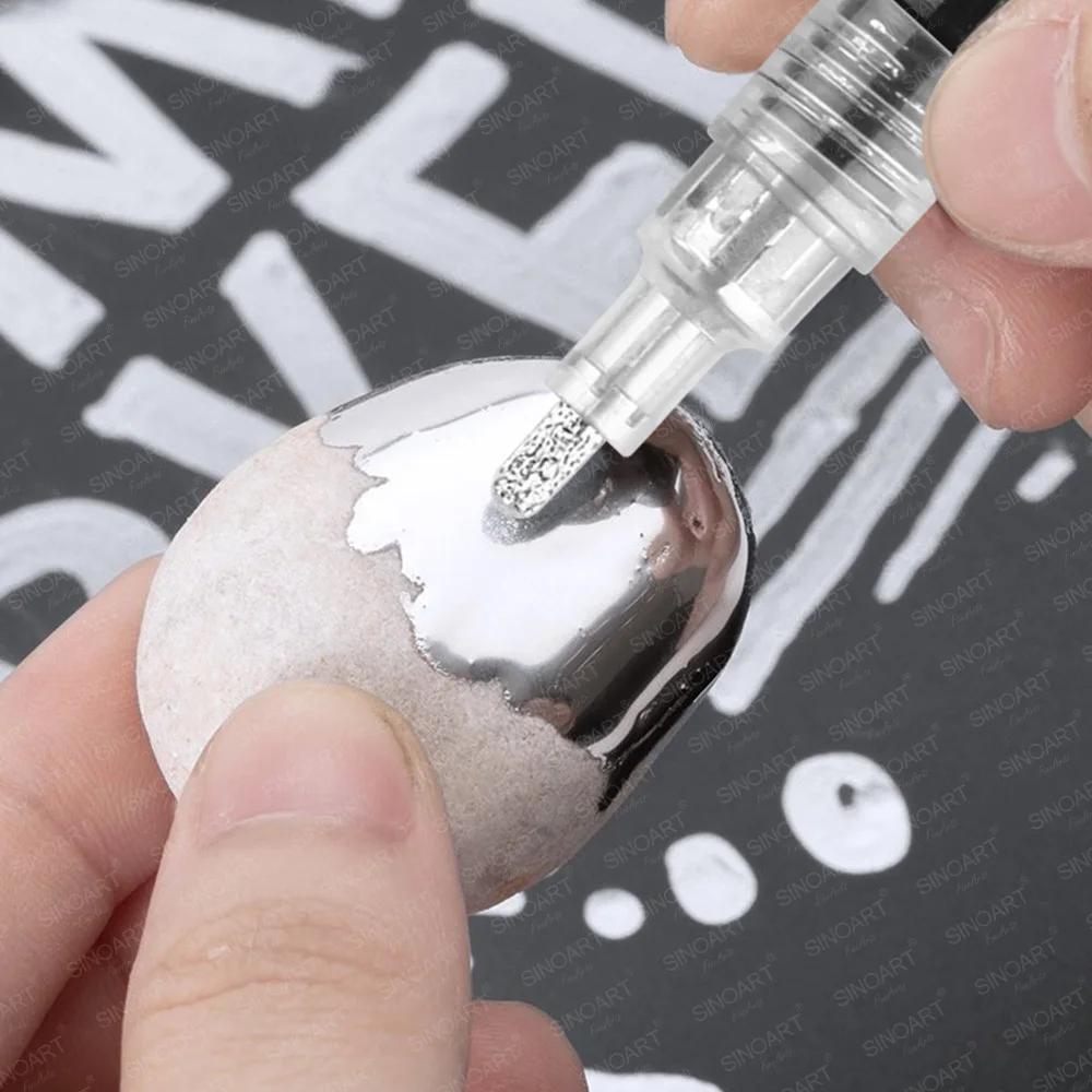 SINOART Customized silver color Metallic mirror effect chrome marker DIY painting chrome marker pen