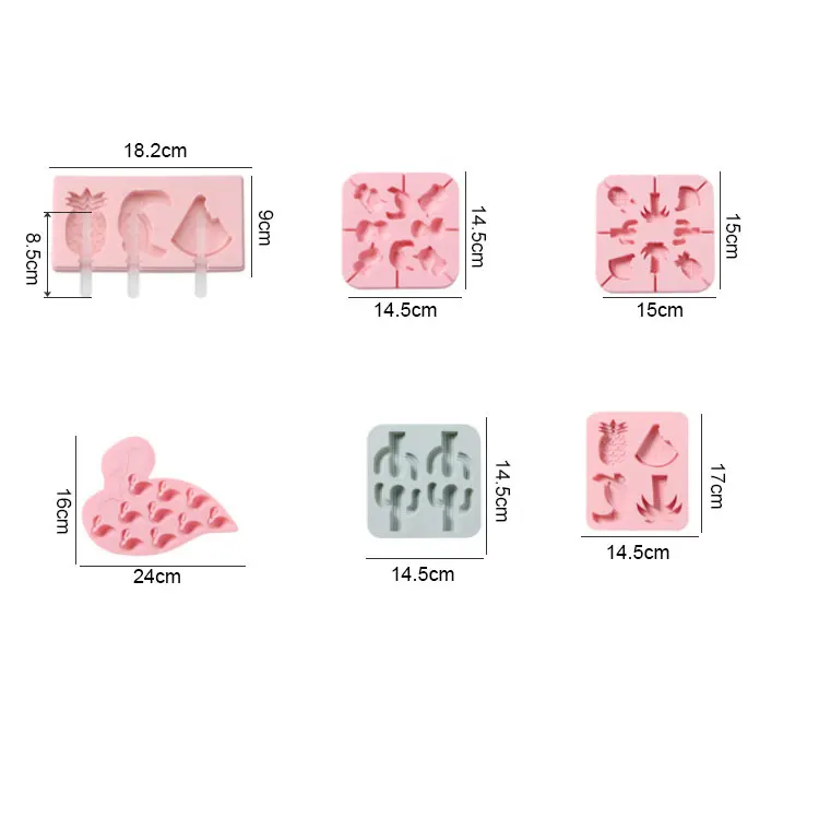 ODM Multiple Shapes Fruit Ice Cream Candy Mould Cookies Baking Tools Tray Silicone Lollipop Mold