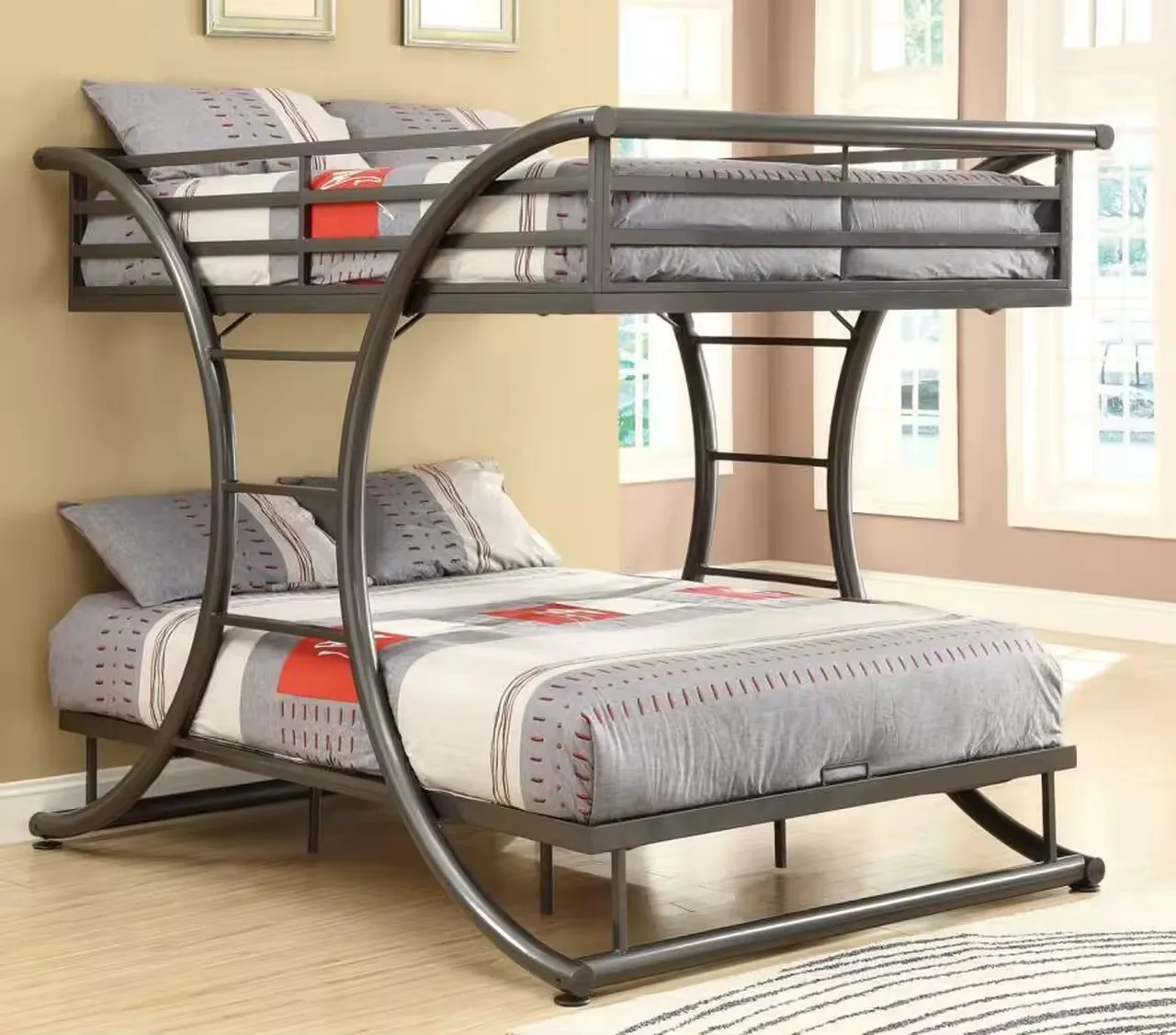 Special Design round Universe Iron Bunk Bed for Student Dormitory & Hotel Durable Metal Bed