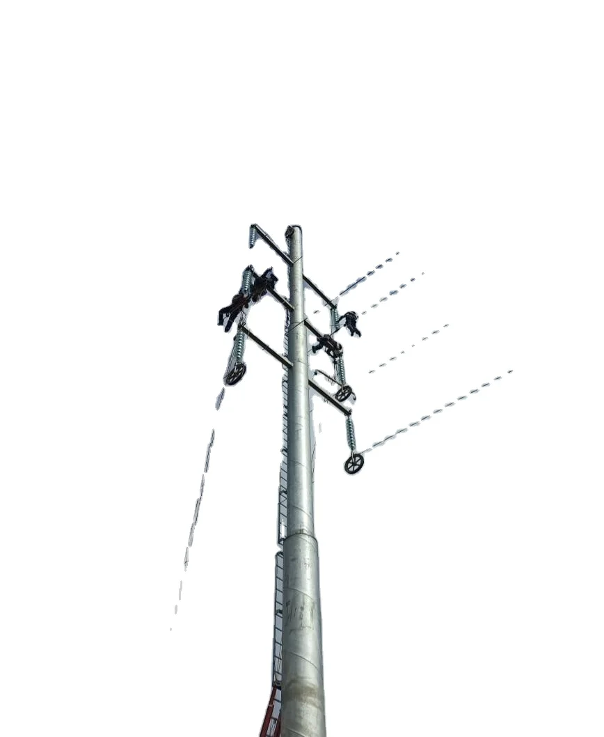 33kv steel monopole pole tower with hot dip galvanized for transmission line projects