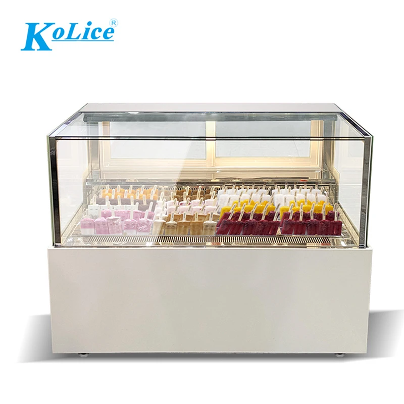 Kolice Industrial ice cream showcase freezer freeze ice cream cake ice popsicle lolly showcase display