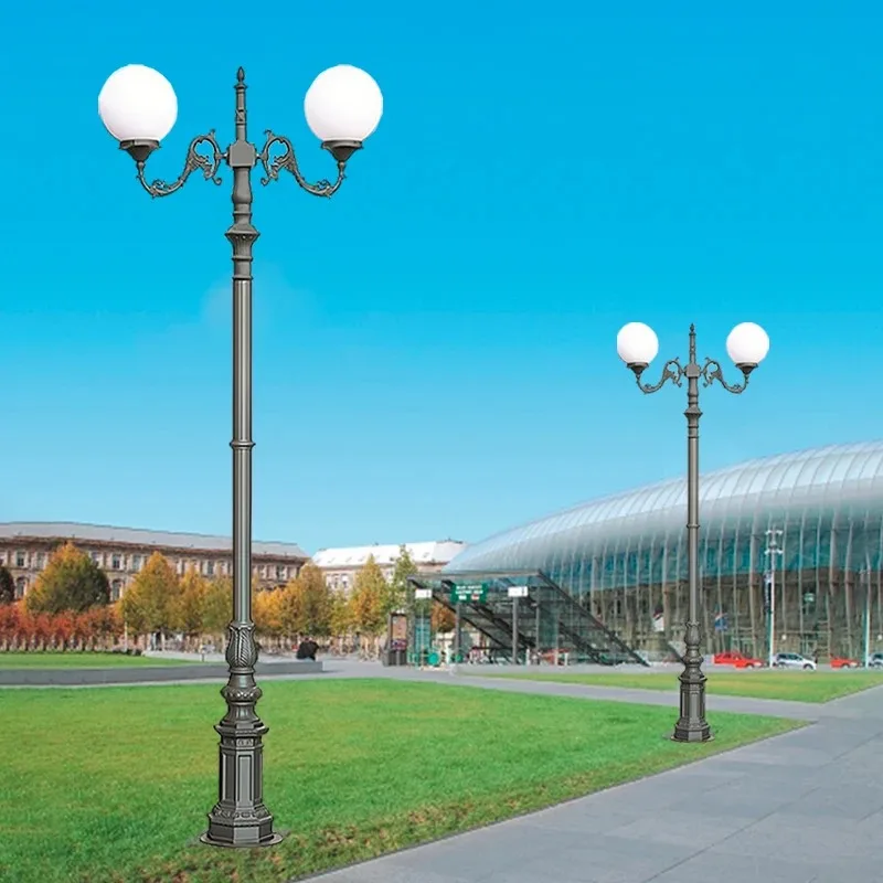 Spherical 3-meter-3.5-meter-high courtyard light emitting diode landscape lamp pole decoration garden modern landscape lighting