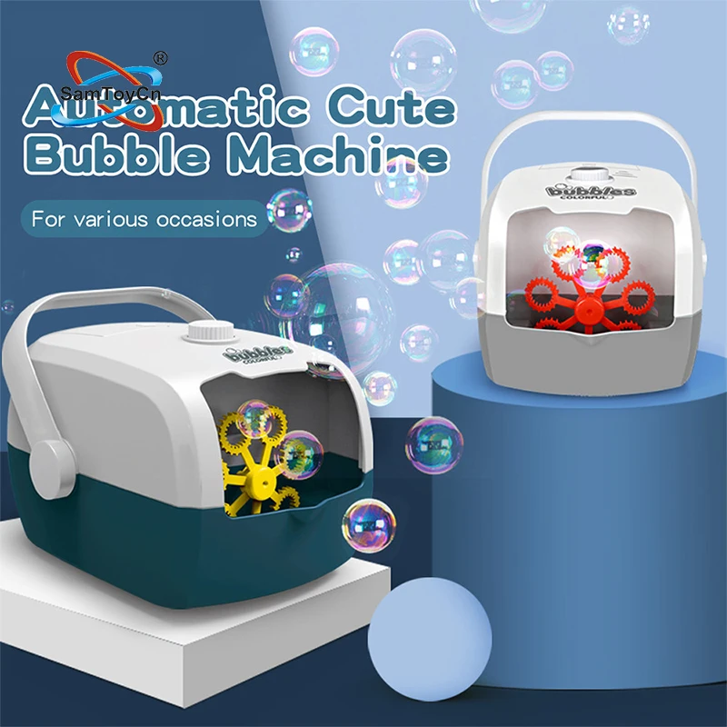 Electric Rechargeable Summer Outdoor Portable Bubble Blower Maker Automatic Bubble Machine for Kids