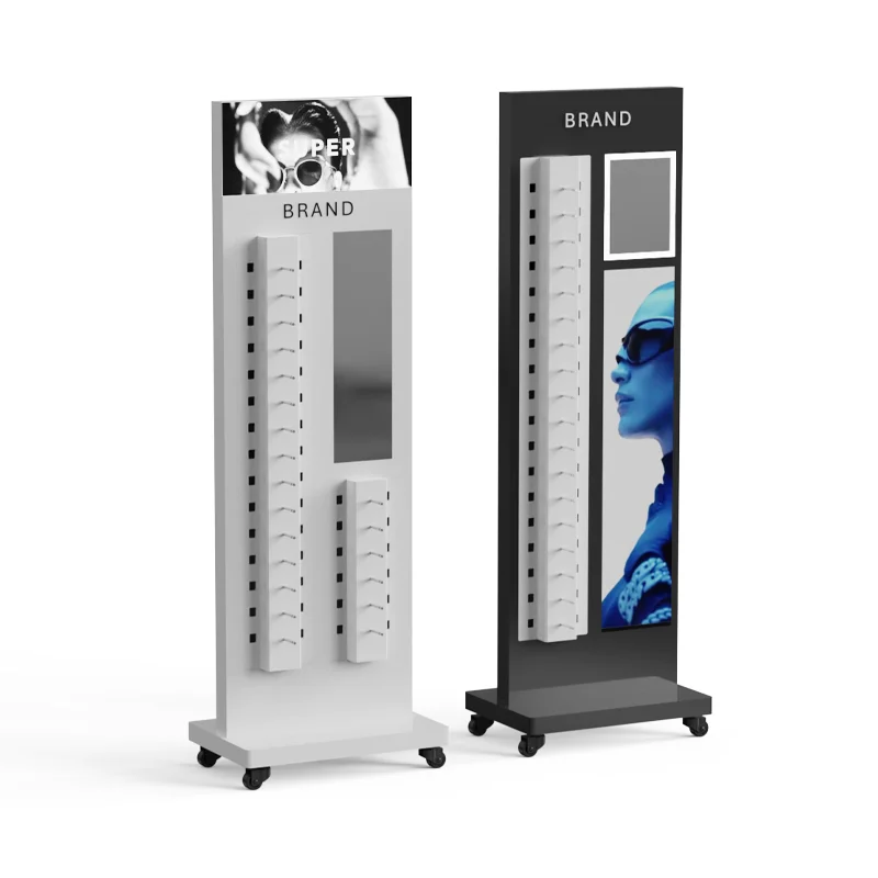 Optical Shop Floor Standing Metal Rotating Eyewear Display Stand Rack Cabinet Holder spinning Optical Store sunglass display