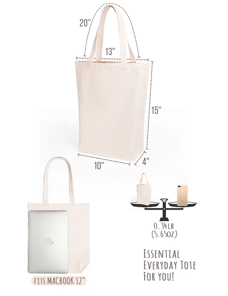 Lily Queen Natural Canvas Tote Bag  DIY for Crafting and Decorating Reusable Grocery Washable Bag Shopping bag