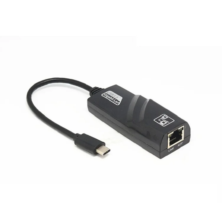 Оптовая продажа USB 3 1 штекер Черный цвет Тип C к порту LAN RJ45 1000 м гигабитный Ethernet сетевой lan адаптер соединитель для ноутбука