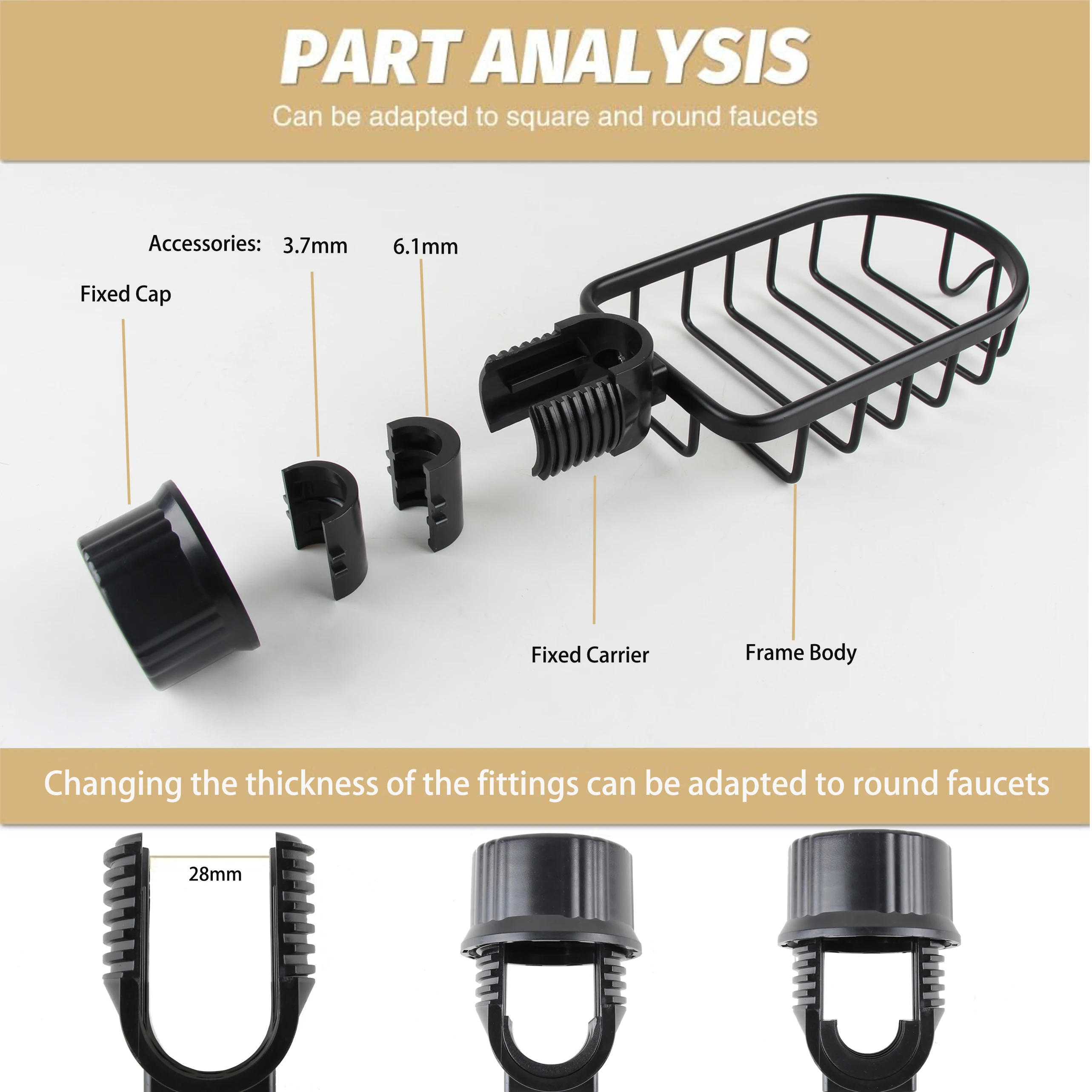 Hiqh Quality Aluminum Sink Drain Rack Soap Drainer Shelf Basket Organizer Kitchen Sponge Faucet Holder