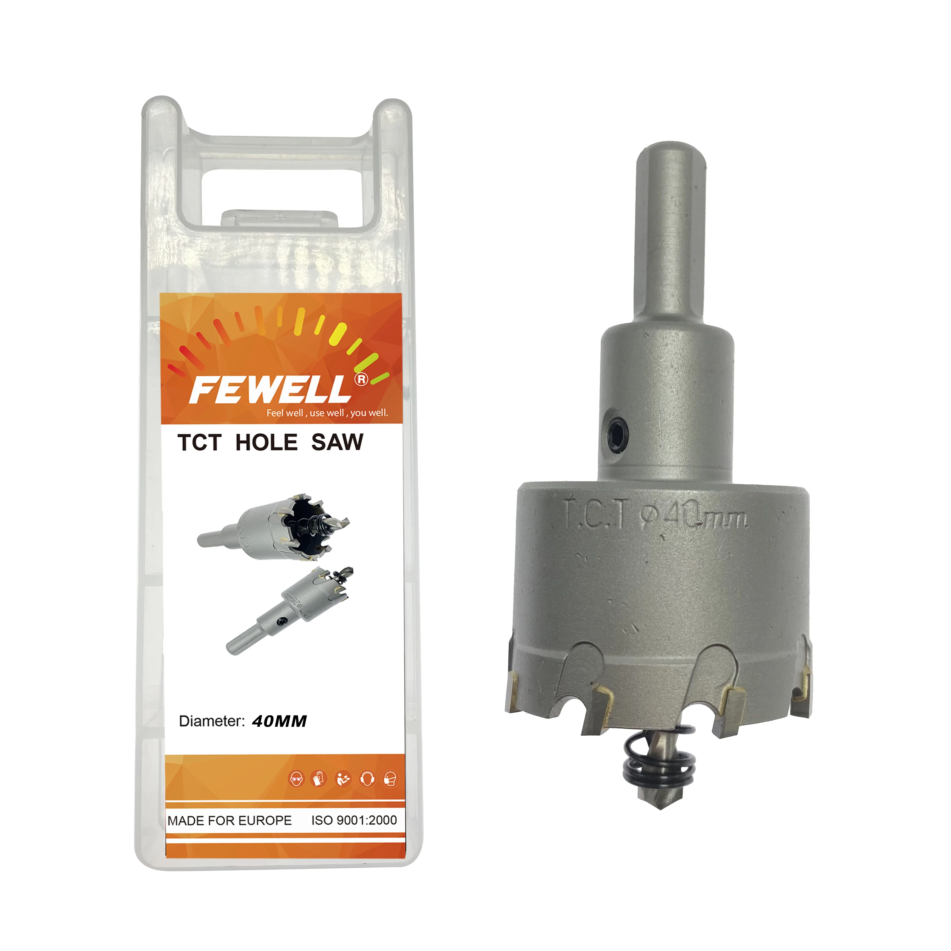 High quality Triangular handle Tungsten Carbide TCT Alloy Hole saw diameter 40mm for metal stainless steel wood drilling