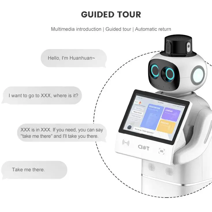 Intelligent Face Recognition Guide Guest Robot Business Best Store Reception Autonomous Mobile Robot