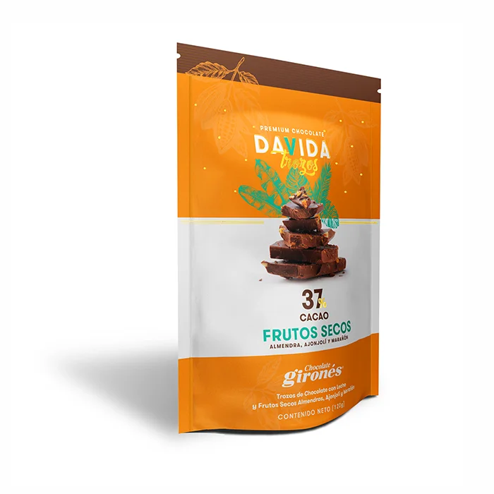 DAVIDA Premium Indulgent Semisweet Smooth Milk Chocolate Barks 37% Cocoa with Nuts Colombian Ingredients Premium Colombian Cocoa