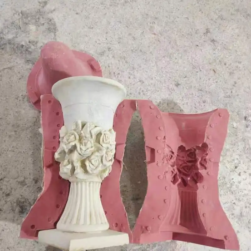 2022 RF Outdoor high quality decor fiberglass injection molding flower pot moulds silicone concrete cement flower pot molds