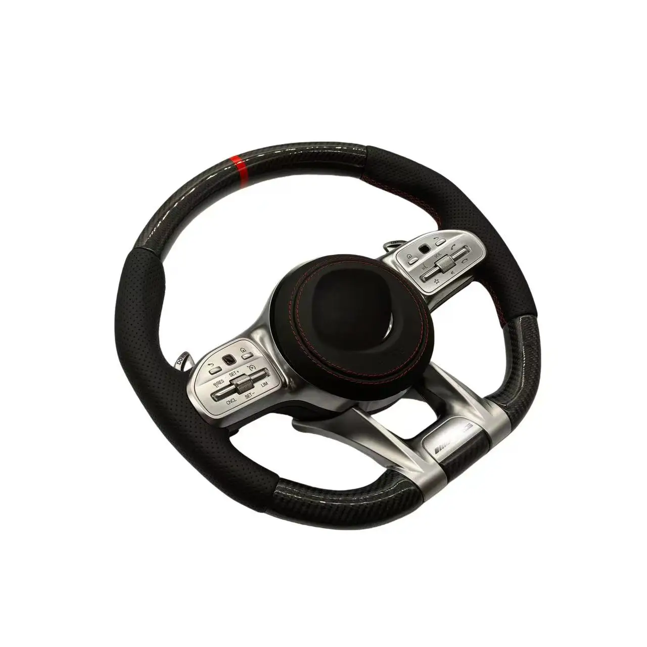 Leather Carbon Fiber Steering Wheel for Mercedes Benz S E Class  W212 W221 GLC GLS GLB AGM GT W213 W205 W204 W222