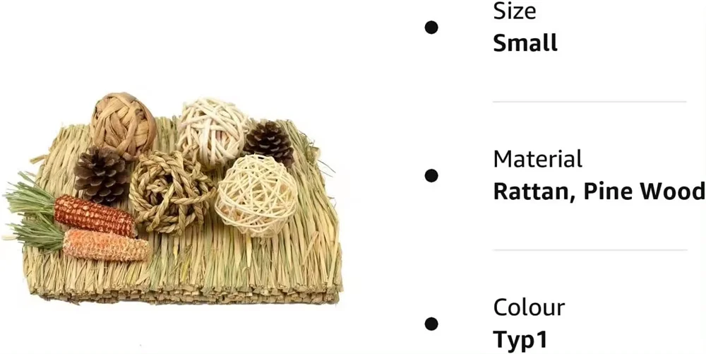 Rabbit Forage Mat Straw Pet Grass Mat Pad Placemat Hide And Seek Rabbit Chinchilla Guinea Pig Dutch Pig chew toys
