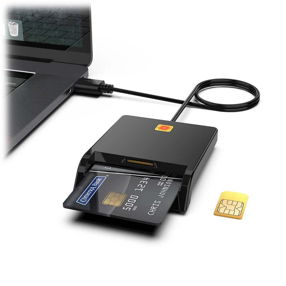 Top Seller USB 2.0 EMV IC ID Bank Smart Card SIM Slot USB Credit Card Reader Writer Card Readers