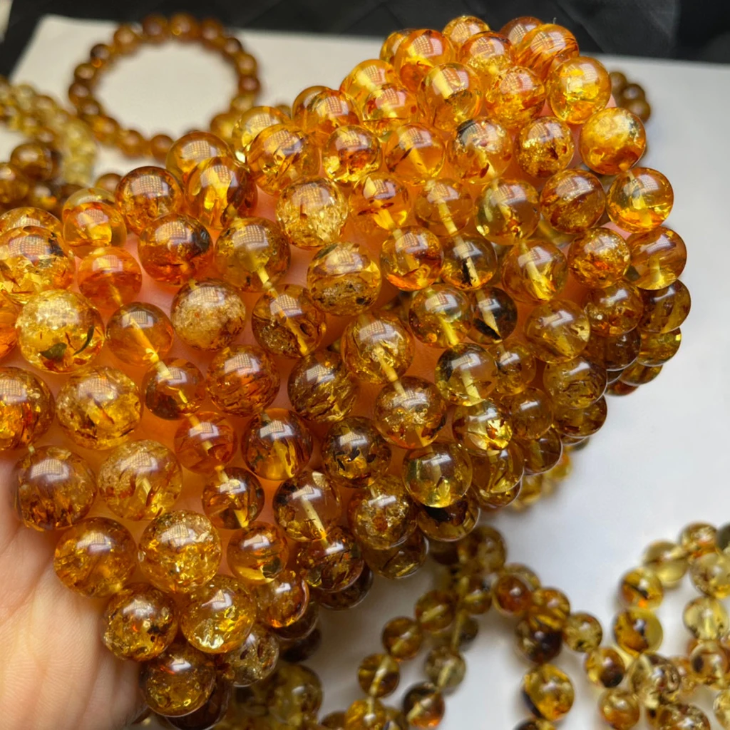 Natural amber Russian Baltic exploding amber exquisite bracelets perfect quality piebald amber