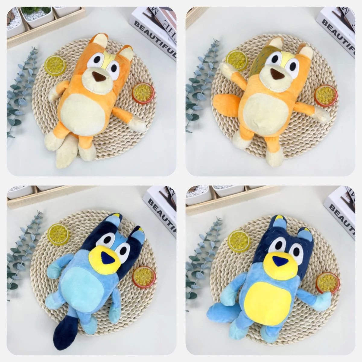 Cartoon Cute Plush Animal Blueyed Doll Toy Soft Bandit Chilli Bingo Dog Figure Kawaii Cotton Stuffed Kids Toy Children Backpacks