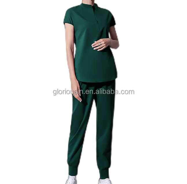 GloriousIn RTS scrubs 2023 hotel nursing yoga uniforms ladies natural sugar scrubcap dry-fit barco whole sale reversible capri p