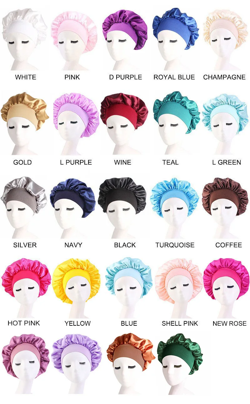 Satin Silk Bonnet for Sleeping  Bonnets for Black Women Bonnet for Sleeping Large Sleep Cap Wide Soft Band Bonnet for Curly Hair